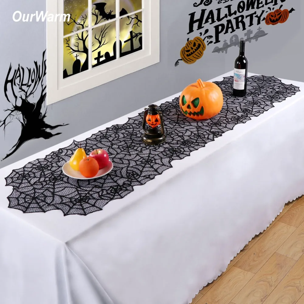 OurWarm Spider Web Table Runner Halloween DIY Decoration Black Cobweb Lace Table Runner 51x203cm Halloween Decoration for Home
OurWarm Spider Web Table Runner Halloween DIY Decoration Black Cobweb Lace Table Runner 51x203cm Halloween Decoration for Home