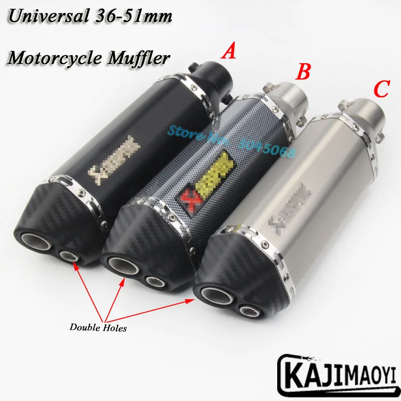 Laser Marking 51mm Motorcycle Exhaust Pipe Escape Moto Muffler Double Hole With DBK Killer Sticker For Ninja250 Scooter R25 R15
Laser Marking 51mm Motorcycle Exhaust Pipe Escape Moto Muffler Double Hole With DBK Killer Sticker For Ninja250 Scooter R25 R15