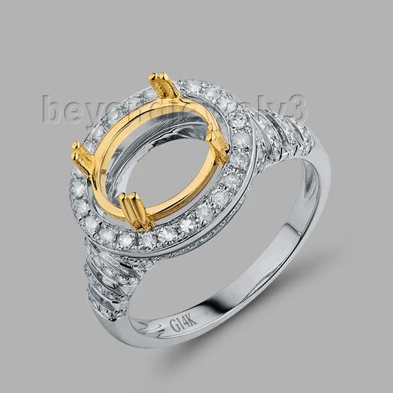 Gorgeous Ring Oval 8x10mm Semi Mount In Solid 14Kt Two Tone Gold Promise Ring WU268
Gorgeous Ring Oval 8x10mm Semi Mount In Solid 14Kt Two Tone Gold Promise Ring WU268