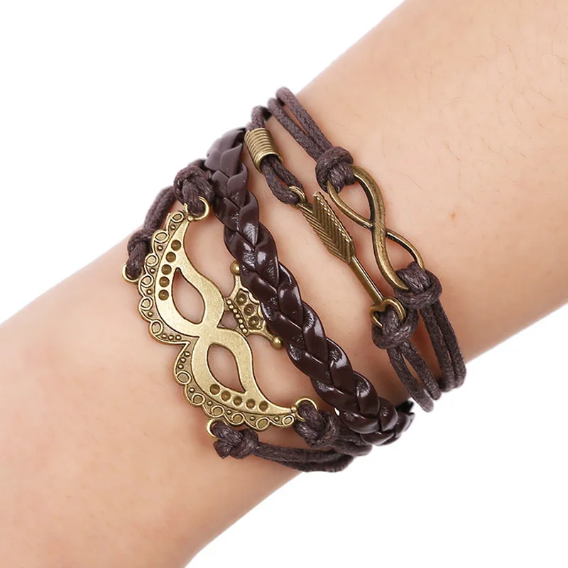 1Set Multilayer Leather Bracelet Men Jewelry Rock Bronze Love God Cubid Mask Bracelets For Women Vintage Bracelets & Bangles
1Set Multilayer Leather Bracelet Men Jewelry Rock Bronze Love God Cubid Mask Bracelets For Women Vintage Bracelets & Bangles