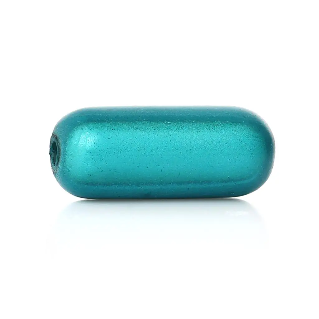 

DoreenBeads Acrylic Spacer Beads Cylinder Lake blue About 16mm( 5/8") x 7mm( 2/8"), Hole: Approx 1.8mm, 6 PCs