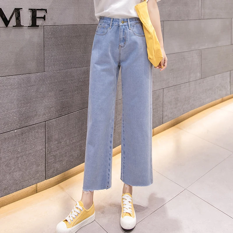 2019 Spring And Summer Women's Jeans Large Size High Waist Wide Leg Nine Points Jeans Casual Loose Thin Straight Jeans LQ541
2019 Spring And Summer Women's Jeans Large Size High Waist Wide Leg Nine Points Jeans Casual Loose Thin Straight Jeans LQ541