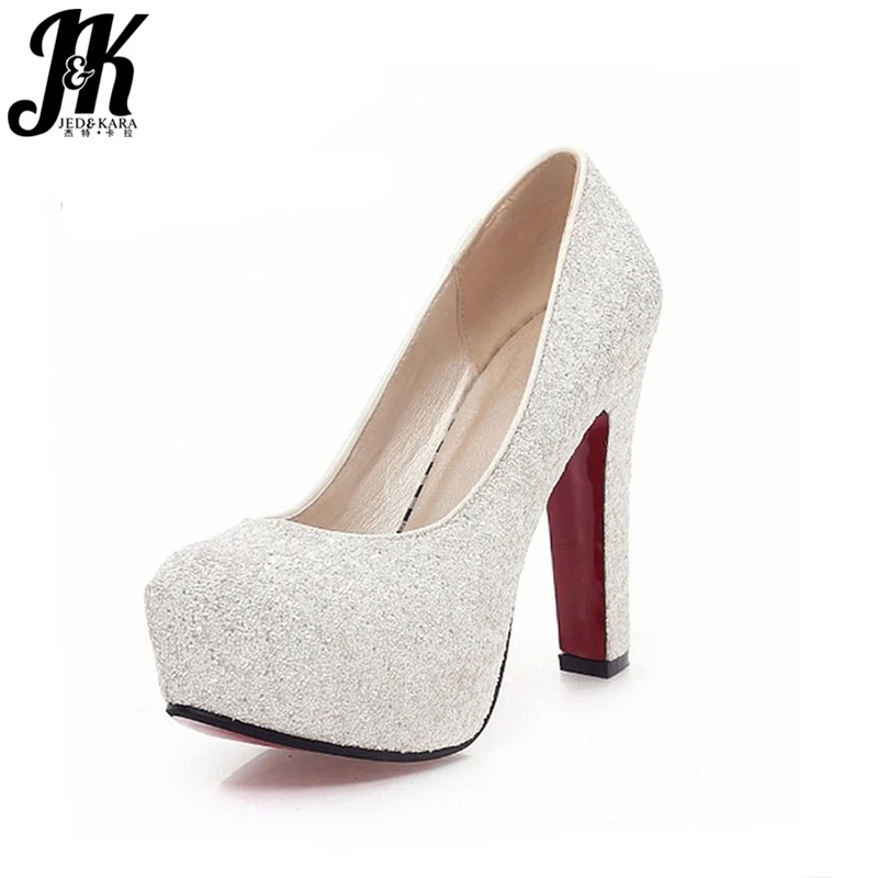 J&K 2019 New Brand High Heels Glitter Wedding Shoes Pumps Sequine Hot Sale Fashion Thick Heel Platform Shoe Woman Big Size 32-43
J&K 2019 New Brand High Heels Glitter Wedding Shoes Pumps Sequine Hot Sale Fashion Thick Heel Platform Shoe Woman Big Size 32-43