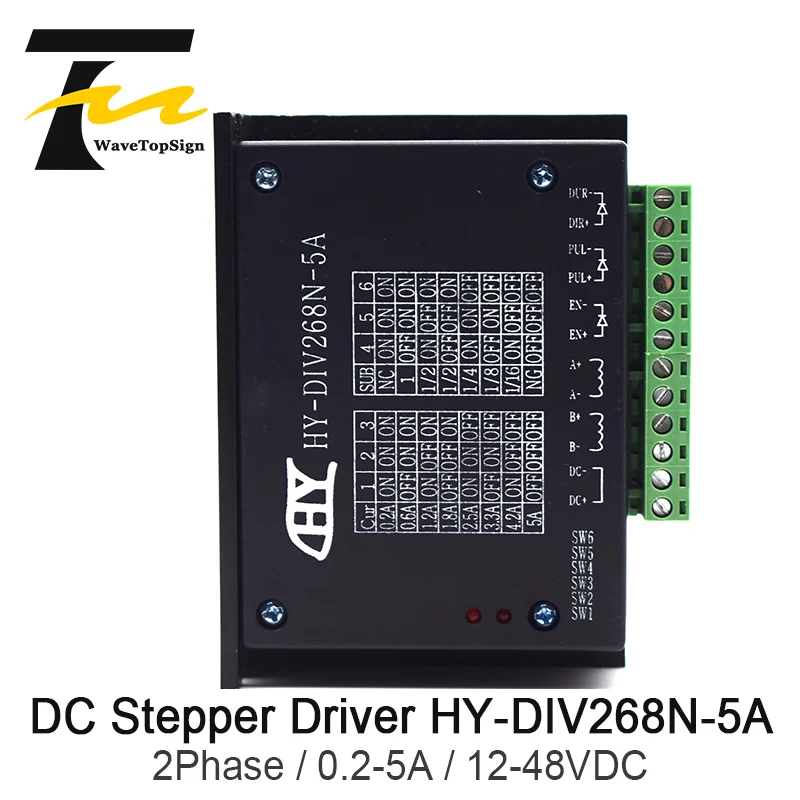 WaveTopSign TB6600 Stepper Motor Driver HY-DIV268N-5A 2Phase Hybrid Using DC 12 ~ 48V for Engraving Machine & Cutting Machine
WaveTopSign TB6600 Stepper Motor Driver HY-DIV268N-5A 2Phase Hybrid Using DC 12 ~ 48V for Engraving Machine & Cutting Machine