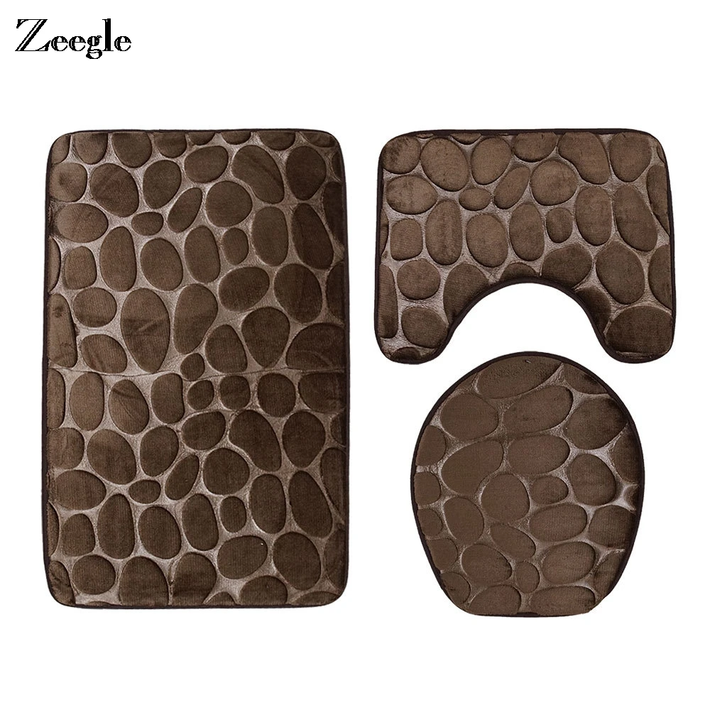 Zeegle Bathroom Carpet Set 3D Cobble Embossing Mats For Toilet Bathroom Mat Non-slip Bath Mat Shower Floor Mats Bathroom Rugs
Zeegle Bathroom Carpet Set 3D Cobble Embossing Mats For Toilet Bathroom Mat Non-slip Bath Mat Shower Floor Mats Bathroom Rugs