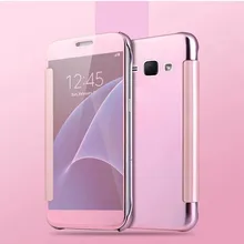 Hot Case Cover Flip Clear View Transparent Electroplating Hard For Samsung Galaxy A5 A3 A7 J1 J5 J7 S6 S7 Edge Smart Mirror