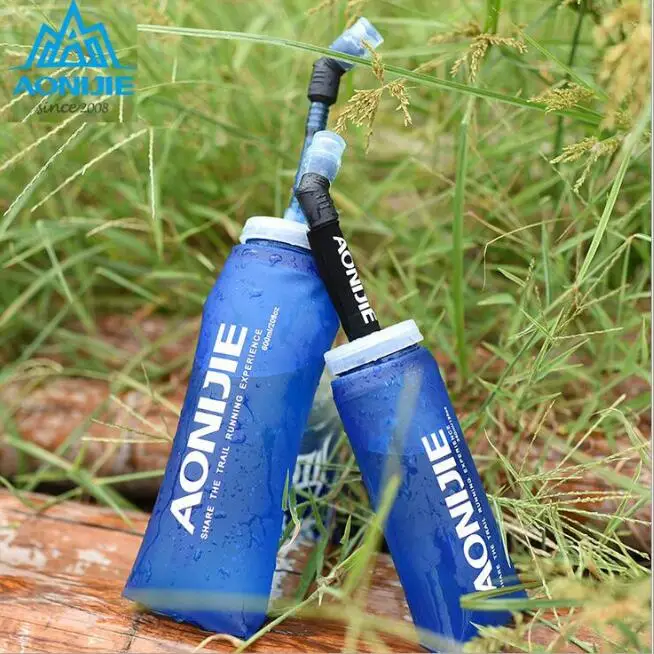 AONIJIE 350 600 мл Бег Спорт мешок воды складной ТПУ бег Складная Мягкие Длинные соломы