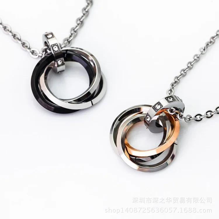 New Crystal Three Circles Pendant Necklace For Women Men Black Color Round Necklaces Fashion Jewelry
New Crystal Three Circles Pendant Necklace For Women Men Black Color Round Necklaces Fashion Jewelry