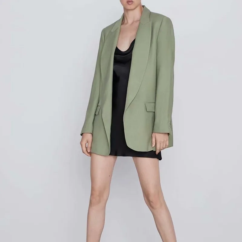 Bella philosophynew autumn Long Sleeve Solid Blazer Jacket Vintage Pockets Female Loose Blazer Casual Street Wear Office Outwear
Bella philosophynew autumn Long Sleeve Solid Blazer Jacket Vintage Pockets Female Loose Blazer Casual Street Wear Office Outwear