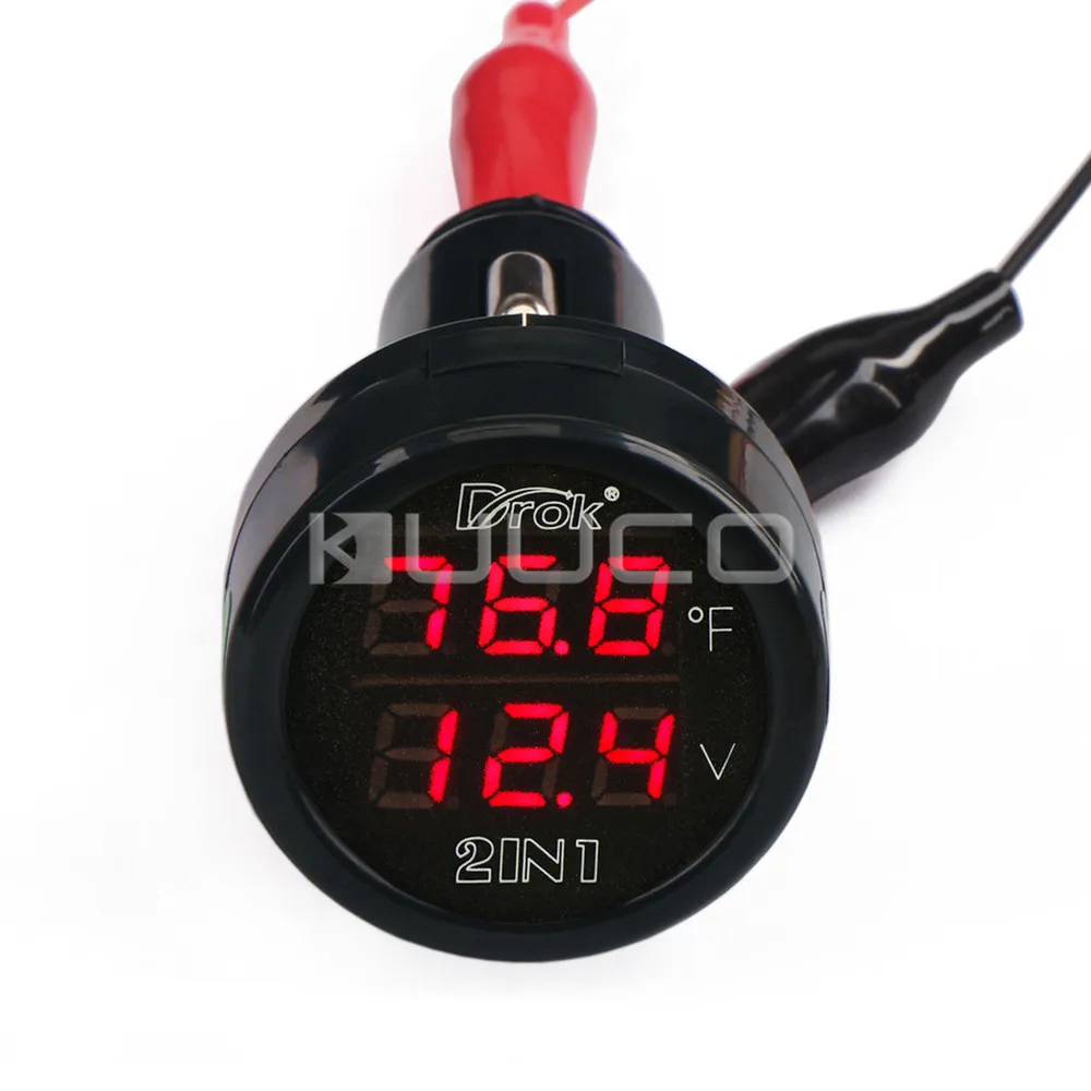 Digital Meter Car Voltage Temperature Meter 2in1 Voltmeter Fahrenheit Thermometer Multimeter Cigarette Lighter Plug DC12V 24V
Digital Meter Car Voltage Temperature Meter 2in1 Voltmeter Fahrenheit Thermometer Multimeter Cigarette Lighter Plug DC12V 24V