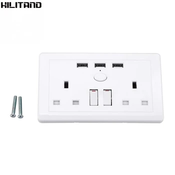 Multi-functional Electric Wall Power Outlet Socket with 3 USB Port AC 110~250V UK Plug
Multi-functional Electric Wall Power Outlet Socket with 3 USB Port AC 110~250V UK Plug