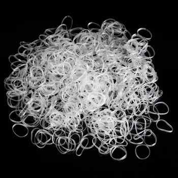 350pcs/pack Transparent Rubber Women Girls Elastic Band Tie Rope Hair Accessories