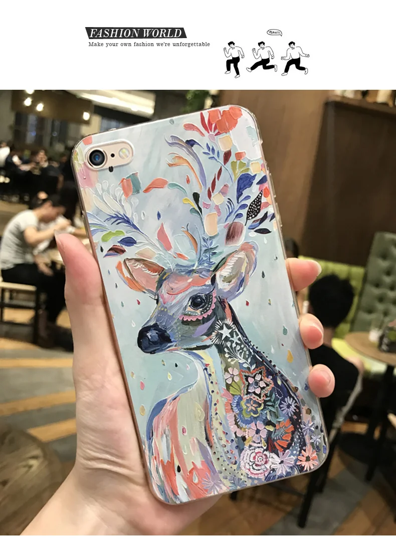 WeiFaJK Cute 3D Emboss Flower Phone Case For iphone 7 8 X 6 6s Plus Cases Soft Silicone Cover For iphone 5 5s SE 7 8 Case x Bag