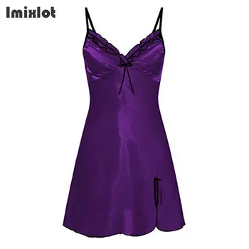 Ladies Sexy Silk Sleepwear Satin Nightgown V-neck Nightdress Slip Nighties Summer Night Dress Lace Night Gown Lingerie For Women
Ladies Sexy Silk Sleepwear Satin Nightgown V-neck Nightdress Slip Nighties Summer Night Dress Lace Night Gown Lingerie For Women
