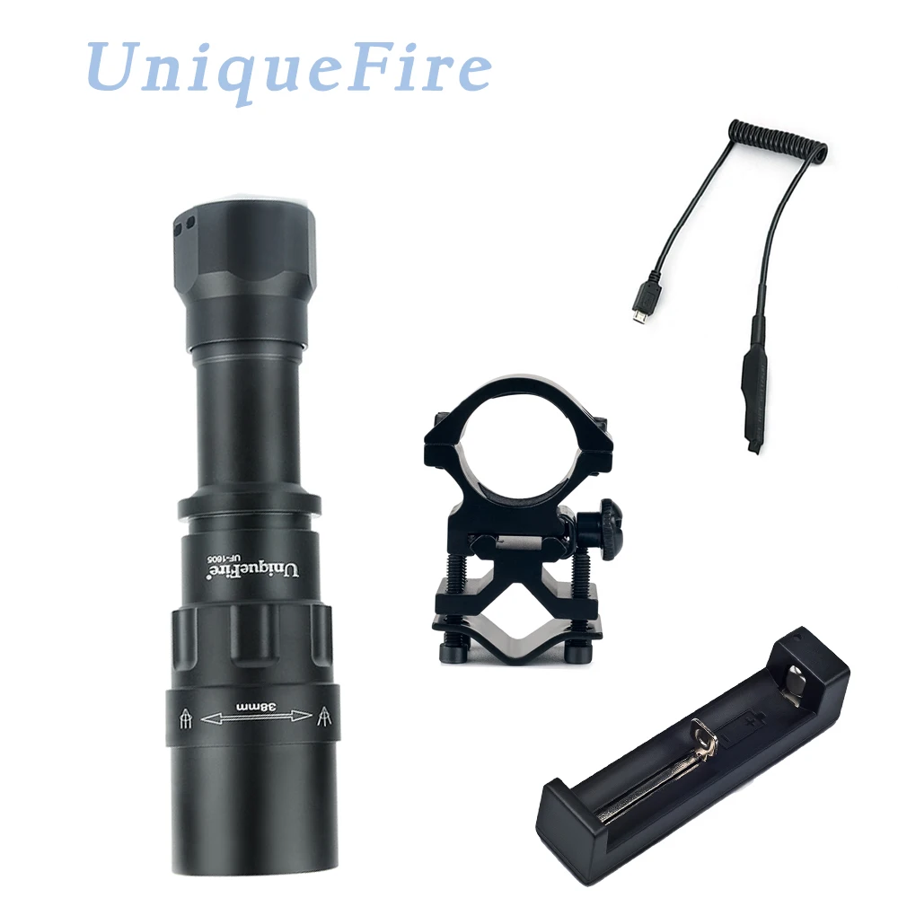UniqueFire 1605 XRE LED Flashlight Outdoor 3 Modes Zoomable 38mm Convex lens Lanterna Rechargeable KIT SET Free shipping
UniqueFire 1605 XRE LED Flashlight Outdoor 3 Modes Zoomable 38mm Convex lens Lanterna Rechargeable KIT SET Free shipping