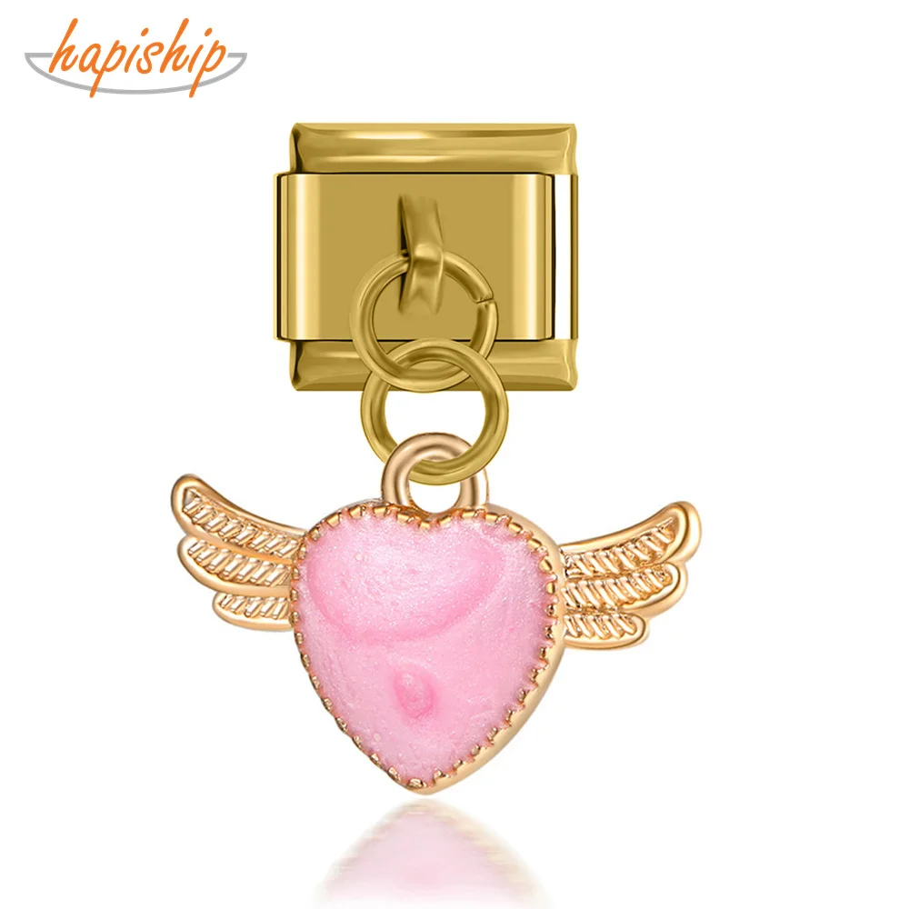 Hapiship 2019 Original Daisy Gold Pink Heart Angle Wing Italian Charm Fit 9mm Bracelet Stainless Steel Jewelry Making DJ147-G
Hapiship 2019 Original Daisy Gold Pink Heart Angle Wing Italian Charm Fit 9mm Bracelet Stainless Steel Jewelry Making DJ147-G