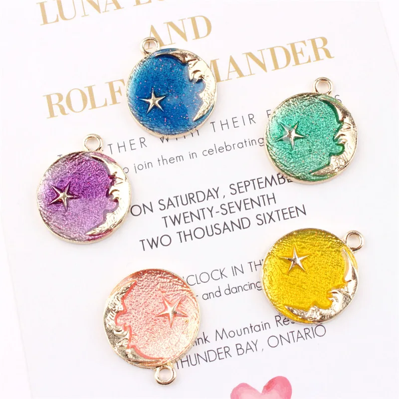10pcs/lot Alloy Enamel Moon Star Pendant Enamel Charms DIY Accessories For Handmade Fashion Necklace Keychains Earrings
10pcs/lot Alloy Enamel Moon Star Pendant Enamel Charms DIY Accessories For Handmade Fashion Necklace Keychains Earrings