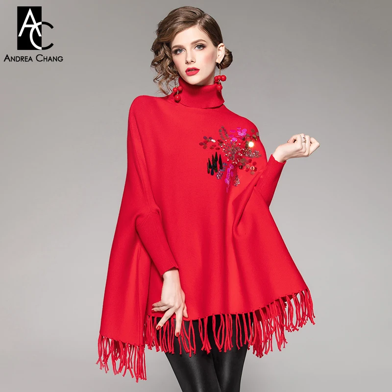 autumn winter women sweater cape flower pattern beading chest tassel bottom batwing sleeve vintage black gray red sweater cape
autumn winter women sweater cape flower pattern beading chest tassel bottom batwing sleeve vintage black gray red sweater cape