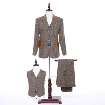 Men's suit classic new striped lapel single-breasted men's business office suit three-piece suit (coat + pants + vest) custom
Men's suit classic new striped lapel single-breasted men's business office suit three-piece suit (coat + pants + vest) custom