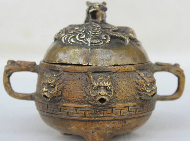 146@g++Marked Chinese Palace Copper Dragon Play Bead Dragon Head Incense Burner Censer statue
146@g++Marked Chinese Palace Copper Dragon Play Bead Dragon Head Incense Burner Censer statue