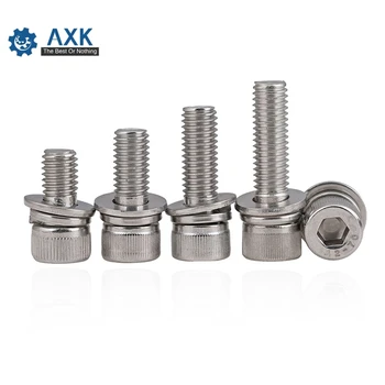 DIN912 M3 M4 M5 M6 M8 304 stainless steel triple combination hexagon screws cylinder head with flat cushion screw set sus304
DIN912 M3 M4 M5 M6 M8 304 stainless steel triple combination hexagon screws cylinder head with flat cushion screw set sus304