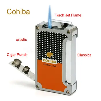 Europe Cohiba Classic Torch Jet Flame Cigar Lighter With 2 Punch Butane Gas Cigarette Windproof Metal Lighters Gift Box
Europe Cohiba Classic Torch Jet Flame Cigar Lighter With 2 Punch Butane Gas Cigarette Windproof Metal Lighters Gift Box