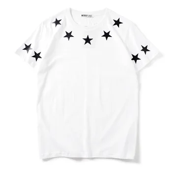 2019 men's pure cotton T-shirt European and American star pattern short sleeve loose lovers T-shirt
2019 men's pure cotton T-shirt European and American star pattern short sleeve loose lovers T-shirt