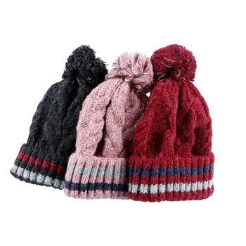 Winter Fashion Women Girls Ball Cap Warm Knitted Hat Pompom Women Girls Soft Striped Thick Autumn Winter Hat for Kids Warm
Winter Fashion Women Girls Ball Cap Warm Knitted Hat Pompom Women Girls Soft Striped Thick Autumn Winter Hat for Kids Warm