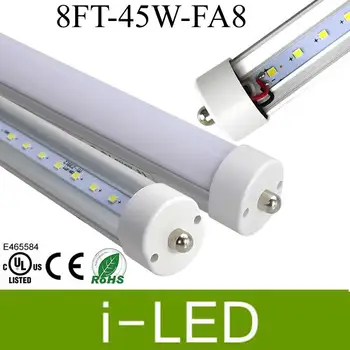 CE UL cUL T8 8ft LED Tube Lights Single Pin FA8 Led Lights 45W 4500Lm Led LED Fluorescent Tubes Light ac85-265V 3 years warranty
CE UL cUL T8 8ft LED Tube Lights Single Pin FA8 Led Lights 45W 4500Lm Led LED Fluorescent Tubes Light ac85-265V 3 years warranty