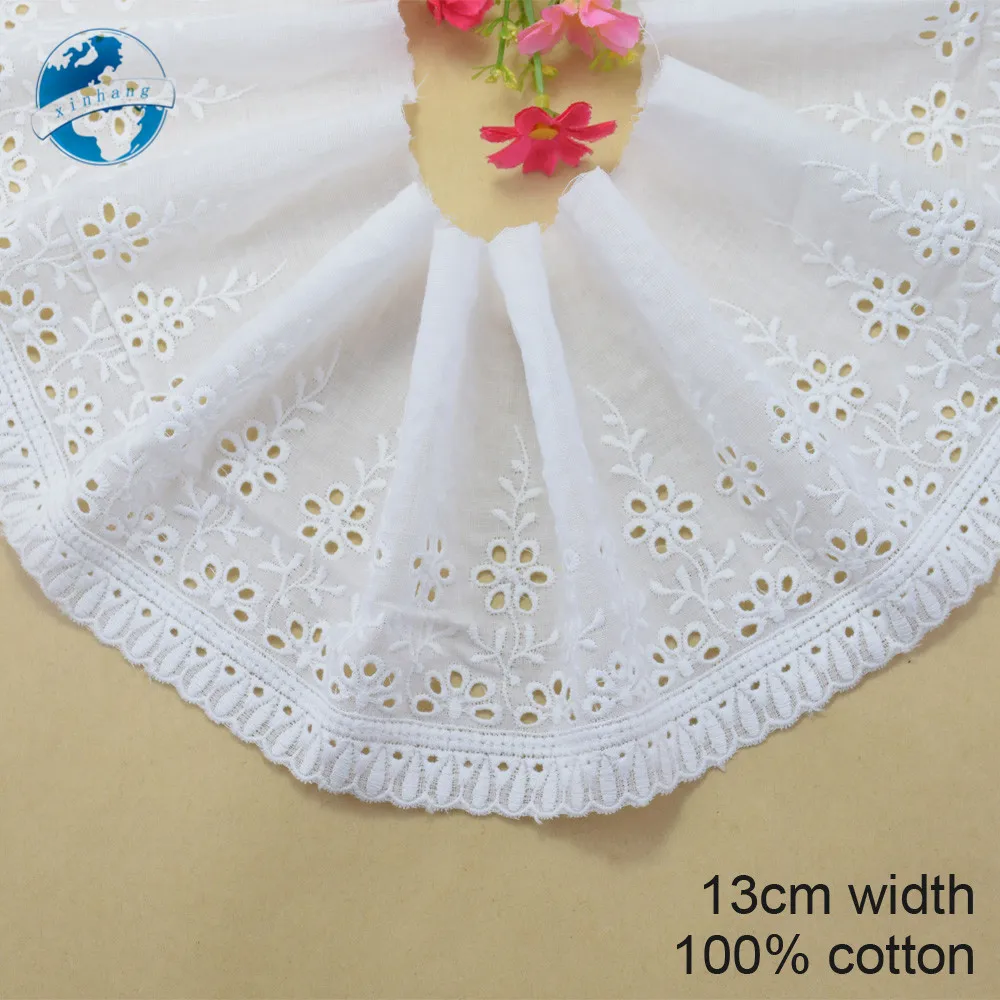 13cm width 100% Cotton embroid lace sewing ribbon french lace diy guipure trim fabric warp knitting DIY Garment Accessories#3305
13cm width 100% Cotton embroid lace sewing ribbon french lace diy guipure trim fabric warp knitting DIY Garment Accessories#3305