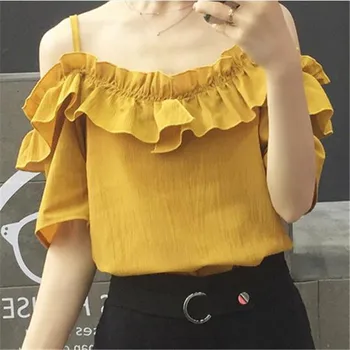 Women's Blouse Blusas Summer spring Casual Flare Sleeve off shoulder Loose Feminino Chiffon Blouse check Shirt lace Tops
Women's Blouse Blusas Summer spring Casual Flare Sleeve off shoulder Loose Feminino Chiffon Blouse check Shirt lace Tops