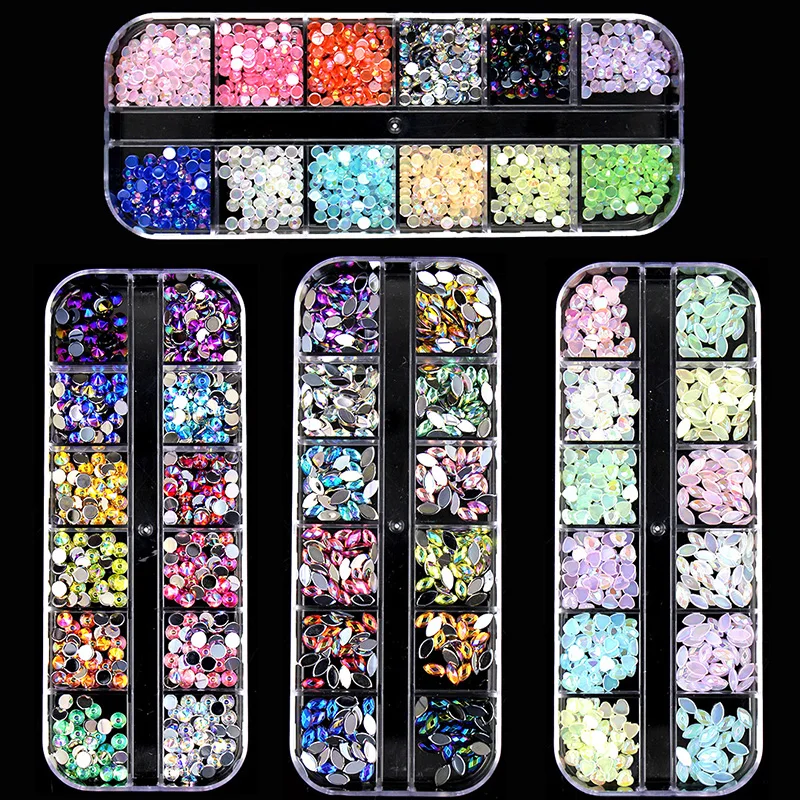 12 Color/Box Glitters Nail Art Tips Rhinestones Acrylic Mixed Shapes Rhinestones Nails Art Accessories
12 Color/Box Glitters Nail Art Tips Rhinestones Acrylic Mixed Shapes Rhinestones Nails Art Accessories