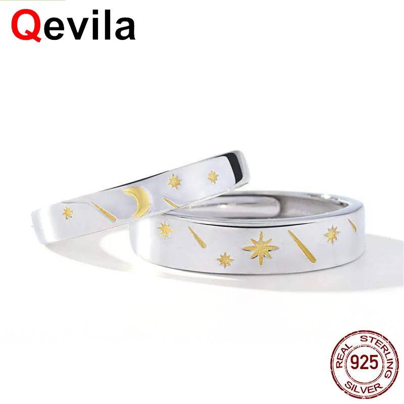 Qevila Original Design Moon and Star Open Rings 925 Sterling Silver Rings Engagement Wedding Ring for Women Lovers Fine Jewelry
Qevila Original Design Moon and Star Open Rings 925 Sterling Silver Rings Engagement Wedding Ring for Women Lovers Fine Jewelry
