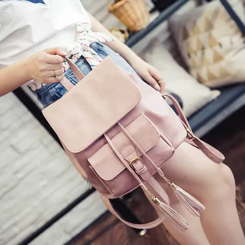 100pcs/lot Fashion Women Leather Backpacks Tassel Schoolbags For Teenagers Girls Travel Bags Women's Drawstring Bagpacks
100pcs/lot Fashion Women Leather Backpacks Tassel Schoolbags For Teenagers Girls Travel Bags Women's Drawstring Bagpacks