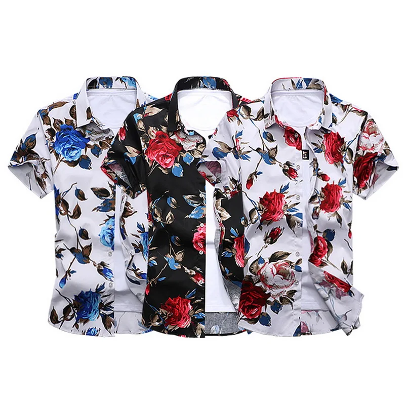 Summer Fashion Hawaiian Shirt Men Print Short Sleeve Beach Shirts Stand Collar Casual Shirts Slim Floral Camisa Hawaiana Hombre
Summer Fashion Hawaiian Shirt Men Print Short Sleeve Beach Shirts Stand Collar Casual Shirts Slim Floral Camisa Hawaiana Hombre