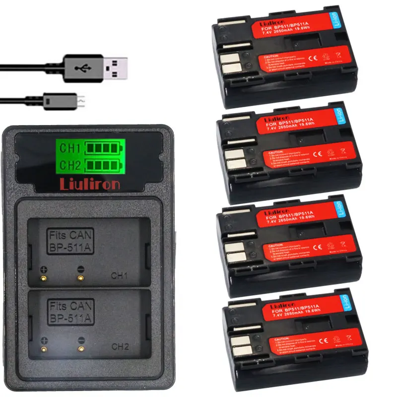 Bateria BP-511A BP-511 BP 511 511A BP511A Battery + LCD Dual USB Charger for Canon G6 G5 G3 G2 G1 EOS 300D 50D 40D 30D 20D 5D
Bateria BP-511A BP-511 BP 511 511A BP511A Battery + LCD Dual USB Charger for Canon G6 G5 G3 G2 G1 EOS 300D 50D 40D 30D 20D 5D