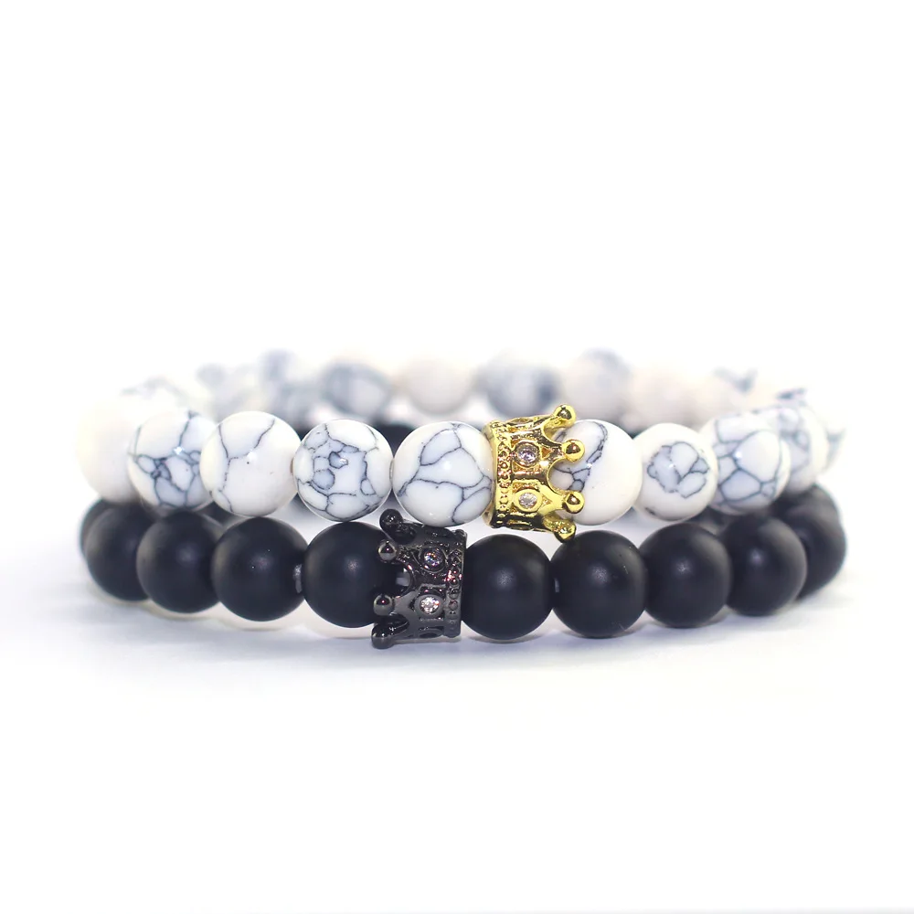 Simple Pulseira Masculina Micro Beaded Bracelets Gold Black Crown Sandstone White Combination Couple Elastic Bracelets
Simple Pulseira Masculina Micro Beaded Bracelets Gold Black Crown Sandstone White Combination Couple Elastic Bracelets