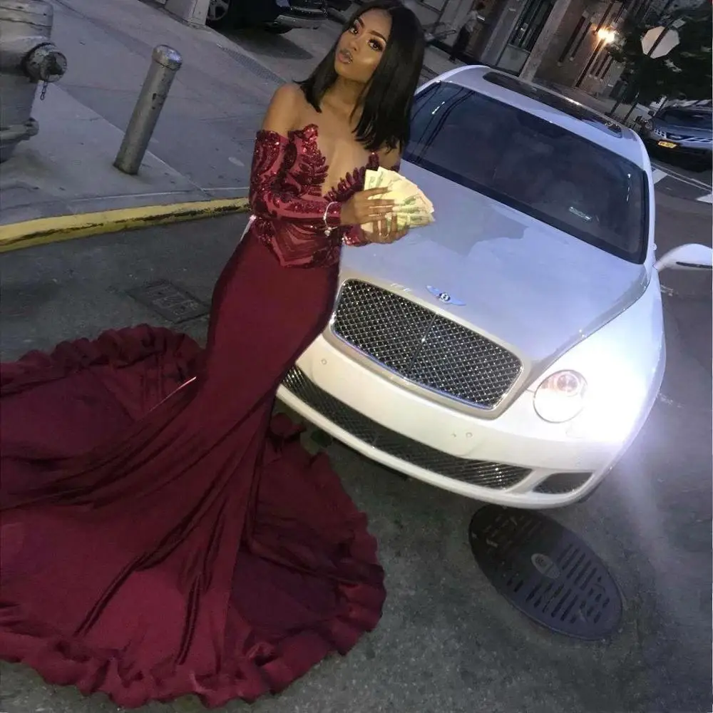Sexy Mermaid Maroon Prom Dresses 2019 Formal Party Dress Evening Wear Plus Size Black Girls Pageant Gowns Graduation Dresses
Sexy Mermaid Maroon Prom Dresses 2019 Formal Party Dress Evening Wear Plus Size Black Girls Pageant Gowns Graduation Dresses