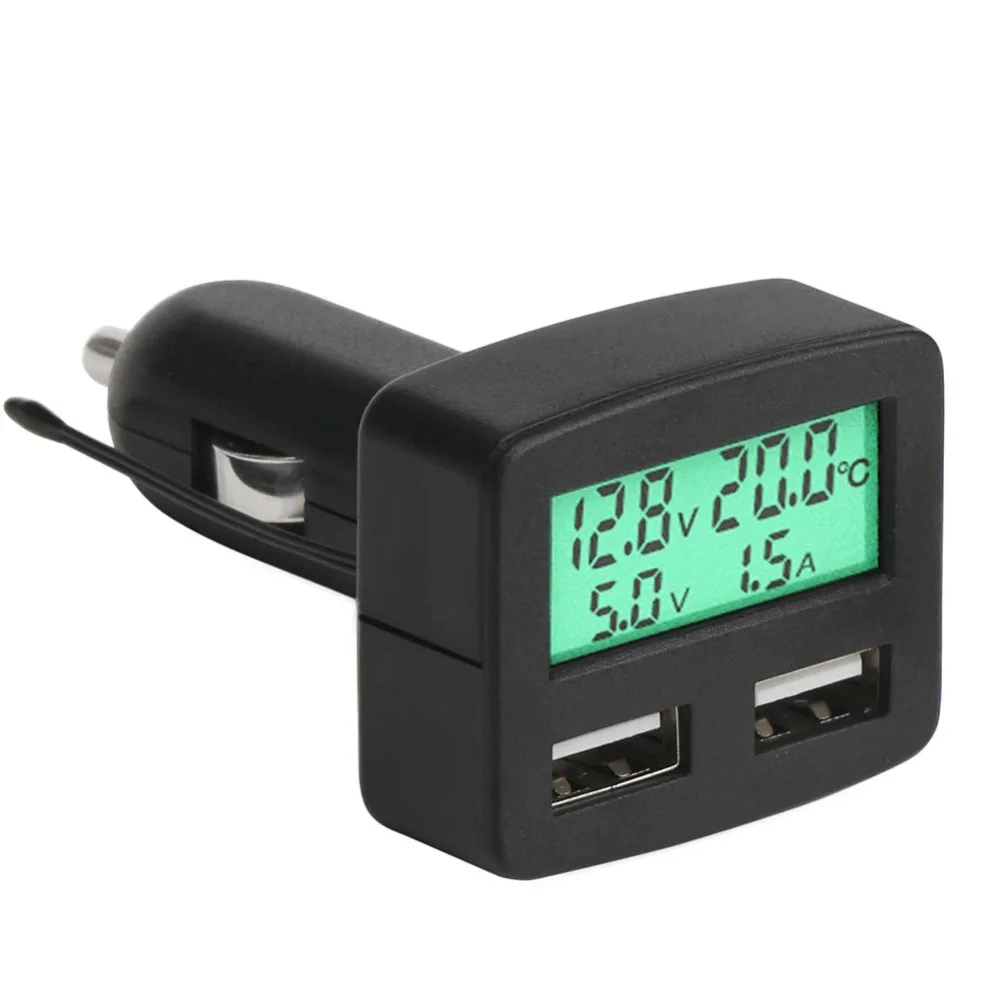 Multi-function Car Charger 3A Mobile Phone Charger with Dual USB Ports 5-in-1 Voltmeter Ammeter Thermometer LCD Display
Multi-function Car Charger 3A Mobile Phone Charger with Dual USB Ports 5-in-1 Voltmeter Ammeter Thermometer LCD Display