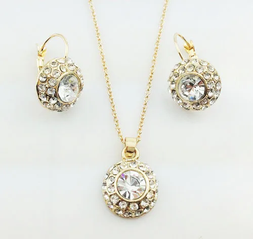 Austrian Crystal Necklace Earrings Moon Light Pendant fashion Jewelry sets charm women dropshipping promotion top quality | Украшения и