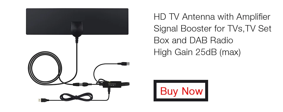 August DTA425 High Gain 25dB HD Digital TV Antenna with Amplifier Signal Booster