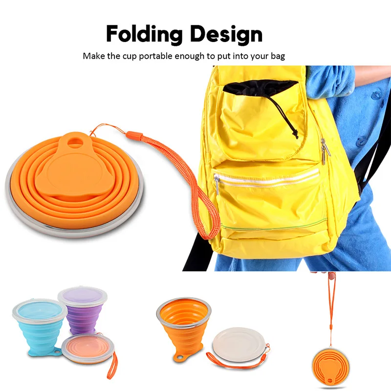 270ml Silicone Folding Water Bottle Cup With Lanyard / Dustproof Cover Lid Outdoor Coffee Tea Milk Cups Retractable Travel Copa
270ml Silicone Folding Water Bottle Cup With Lanyard / Dustproof Cover Lid Outdoor Coffee Tea Milk Cups Retractable Travel Copa