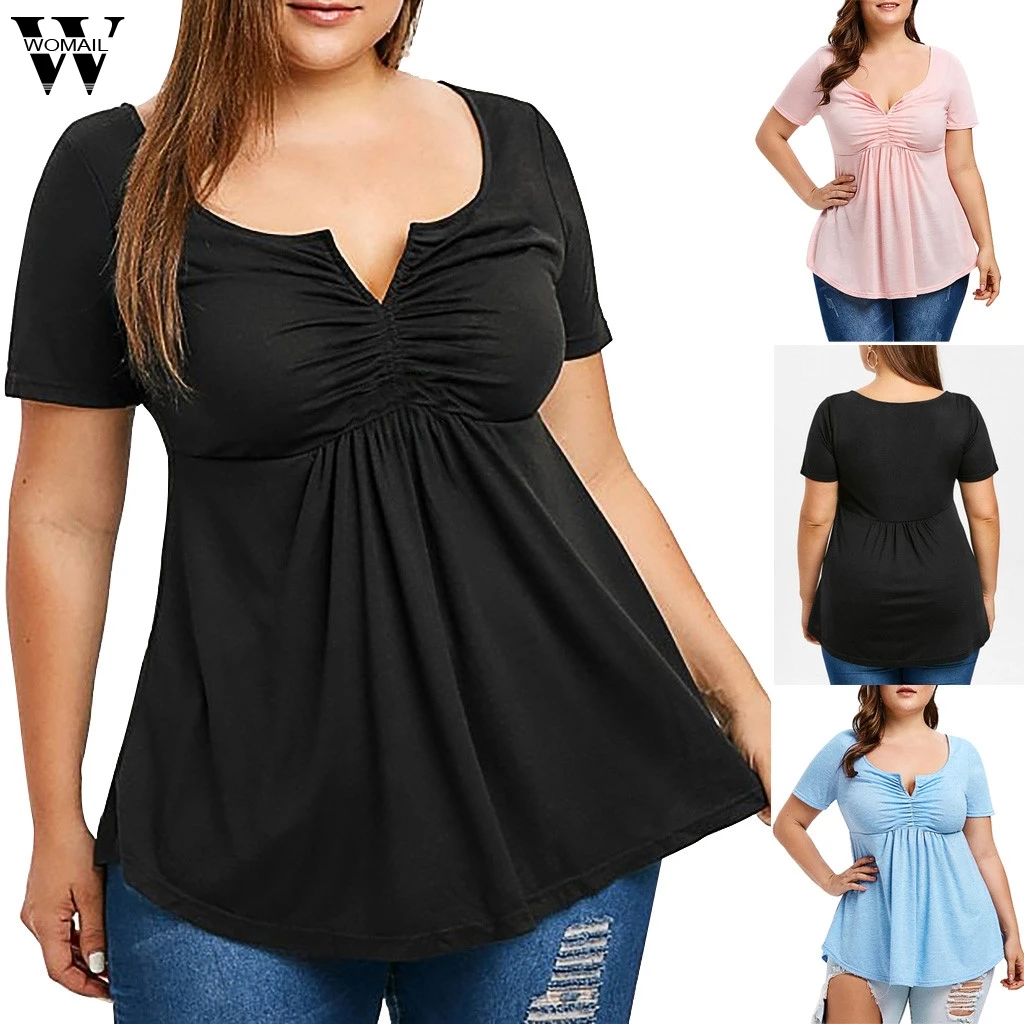 Womail Tshirt Women Summer Lace Sexy Solid Short Sleeve V-Neck Loose Plus Size 5XL Gift high quality T-shirt Fashion 2019 A30
Womail Tshirt Women Summer Lace Sexy Solid Short Sleeve V-Neck Loose Plus Size 5XL Gift high quality T-shirt Fashion 2019 A30