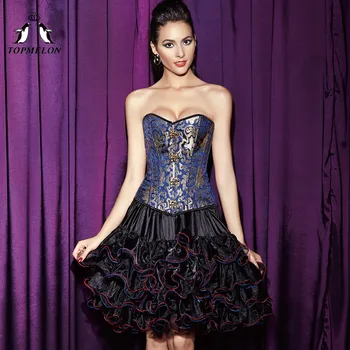 TOPMELON Blue Steel Bone Women's Corset Floral Slim Shapewear Coverbust Sleeveless Bustier Top Sexy Steampunk Style 2018 New
TOPMELON Blue Steel Bone Women's Corset Floral Slim Shapewear Coverbust Sleeveless Bustier Top Sexy Steampunk Style 2018 New