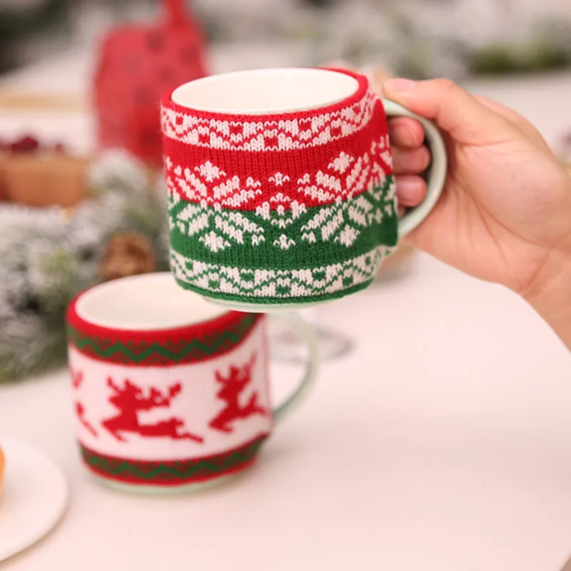 New Arrival Christmas Decoration for Home Mug Cover Christmas Tree Snowflake Elk Knitted Cup Cover New Year Party Table Decor
New Arrival Christmas Decoration for Home Mug Cover Christmas Tree Snowflake Elk Knitted Cup Cover New Year Party Table Decor