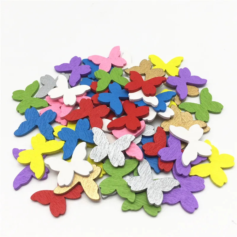 100pcs 10 Colors 20mm Wood Colored Butterfly Shapes Slices Confetti Crafts For Wedding Party Ornaments Table Scatter Decorations
100pcs 10 Colors 20mm Wood Colored Butterfly Shapes Slices Confetti Crafts For Wedding Party Ornaments Table Scatter Decorations