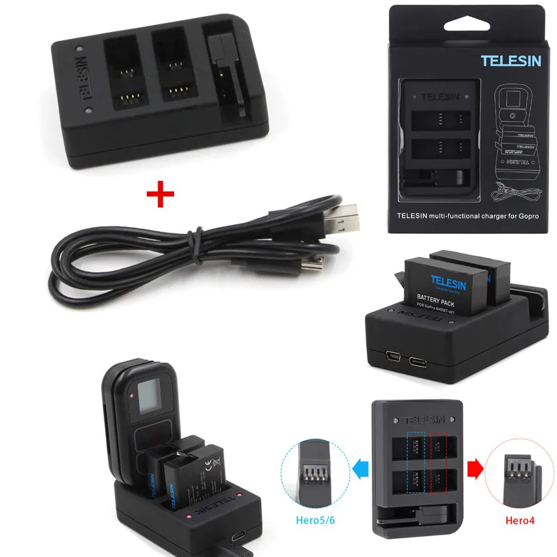 New Arriver TELESIN USB 3 Channel Multi-function Battery and Remote Control Charger For Gopro Accessories Hero6 5 4 And Remote
New Arriver TELESIN USB 3 Channel Multi-function Battery and Remote Control Charger For Gopro Accessories Hero6 5 4 And Remote