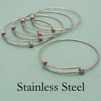 10 pcs - Stainless Steel Charm Bangle Bracelet, Adjustable Charm Bracelet Blank, Wire Bangle, Stainless Steel Charm Bracelet
10 pcs - Stainless Steel Charm Bangle Bracelet, Adjustable Charm Bracelet Blank, Wire Bangle, Stainless Steel Charm Bracelet