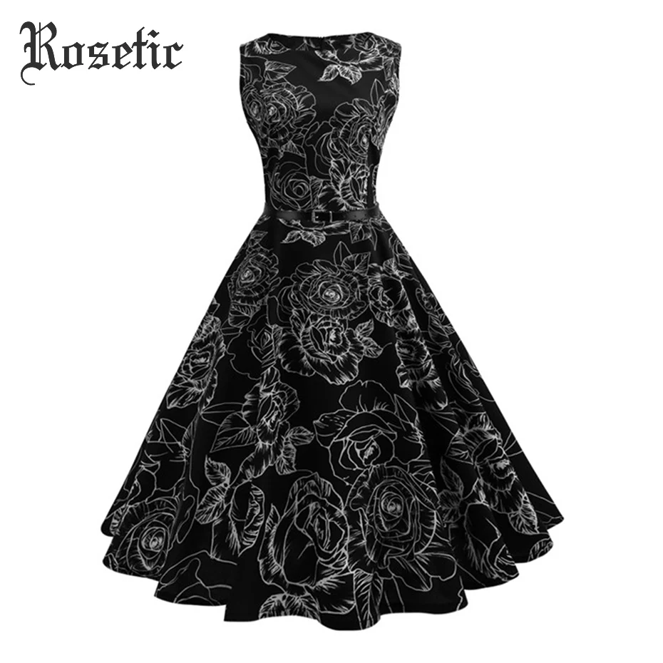 Rosetic Gothic Vintage Dress Women Black A-line Sexy Spring Print Floral Sleeveless Retro Dress Party Elegant Goth Casual Dress
Rosetic Gothic Vintage Dress Women Black A-line Sexy Spring Print Floral Sleeveless Retro Dress Party Elegant Goth Casual Dress