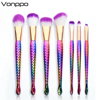Mermaid Makeup Brushes Tools Set Rose Gold Tube 7 Pcs Fish Scale Synthetic Hair Blush Foundation Eyeliner, Mermaid Tail Colorful
Mermaid Makeup Brushes Tools Set Rose Gold Tube 7 Pcs Fish Scale Synthetic Hair Blush Foundation Eyeliner, Mermaid Tail Colorful